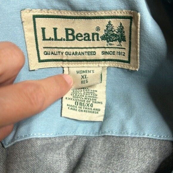 Vintage L.L. Bean Baby Blue Cotton Barn Chore Coat Jacket XL - Picture 7 of 13